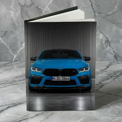 BMW M8 Blue Front View Studio