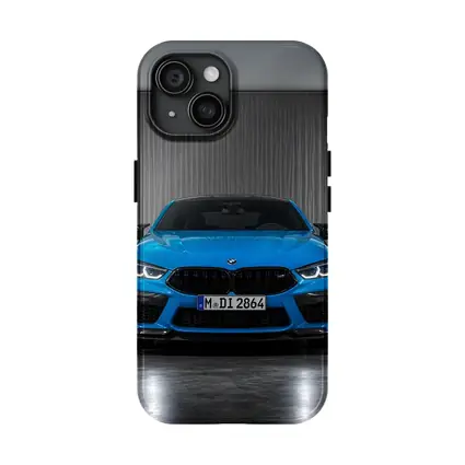 BMW M8 Blue Front View Studio