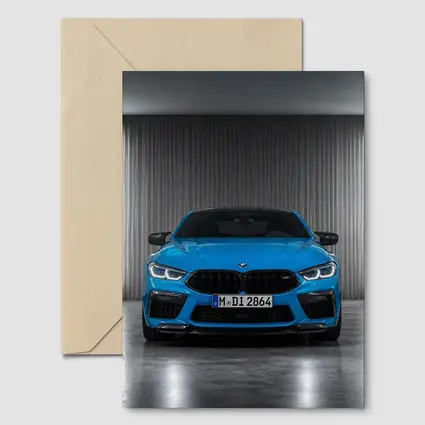 BMW M8 Blue Front View Studio