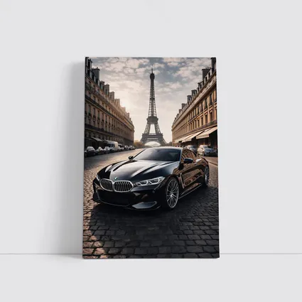 BMW M8 Black Coupe Paris Eiffel Tower