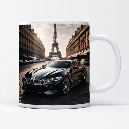 BMW M8 Black Coupe Paris Eiffel Tower