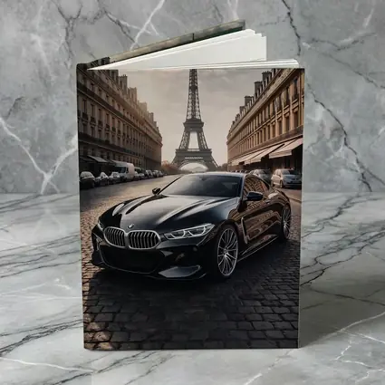BMW M8 Black Coupe Paris Eiffel Tower