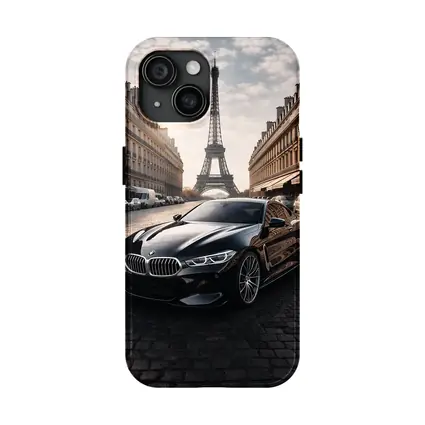 BMW M8 Black Coupe Paris Eiffel Tower