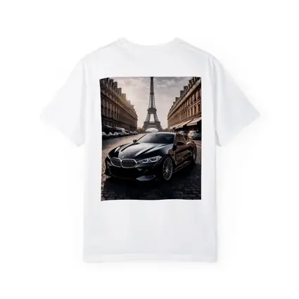 BMW M8 Black Coupe Paris Eiffel Tower