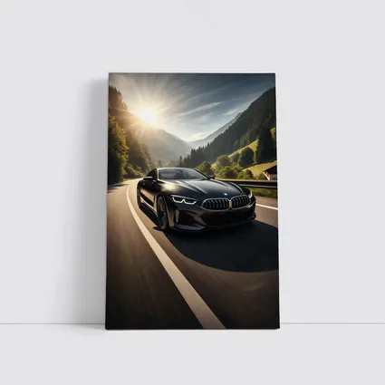 BMW M8 Black Coupe Mountain Road Drive
