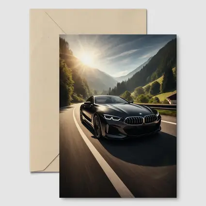 BMW M8 Black Coupe Mountain Road Drive