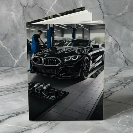 BMW M8 Black Coupe In Service Garage
