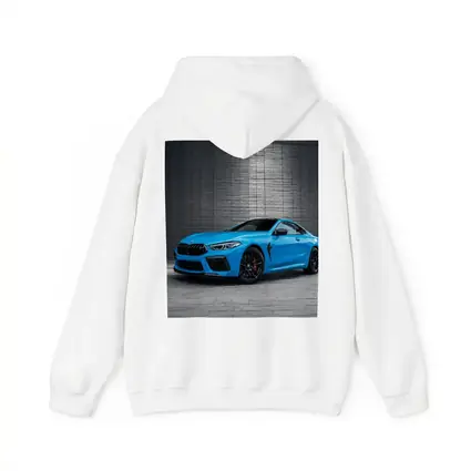 BMW M8 Coupe Blue Urban Wall Background