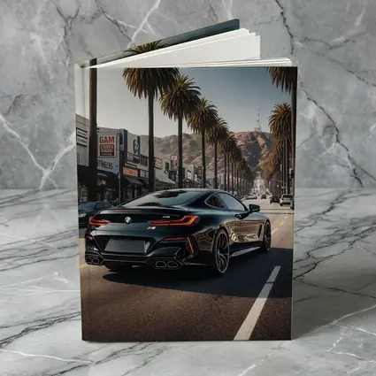 BMW M8 Cruising Hollywood Boulevard Palm Trees