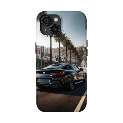 BMW M8 Cruising Hollywood Boulevard Palm Trees