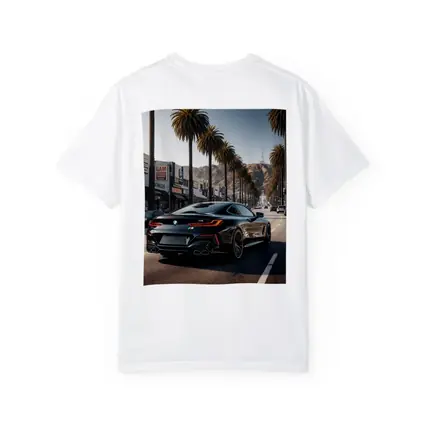 BMW M8 Cruising Hollywood Boulevard Palm Trees