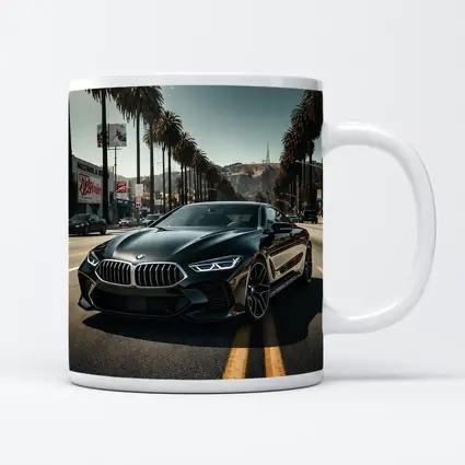 BMW M8 Cruising Los Angeles Palm Tree Boulevard