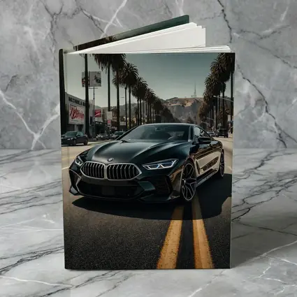 BMW M8 Cruising Los Angeles Palm Tree Boulevard