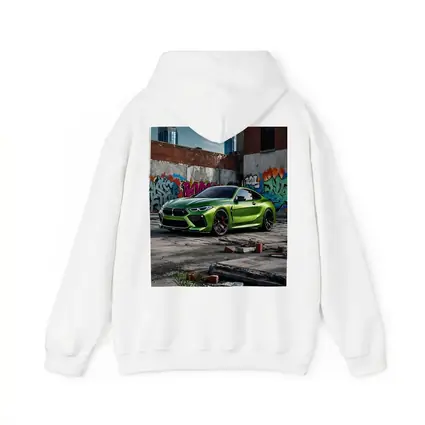 BMW M8 Green Coupe Graffiti Urban Setting
