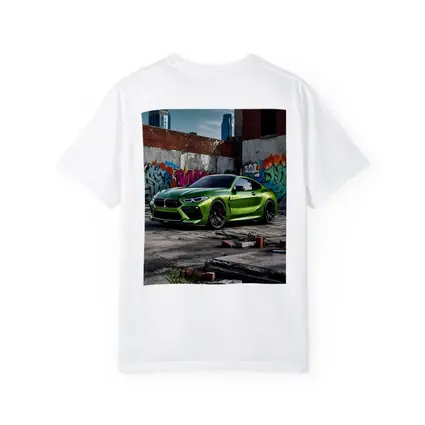 BMW M8 Green Coupe Graffiti Urban Setting