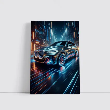 BMW X6 Neon Futuristic City Night