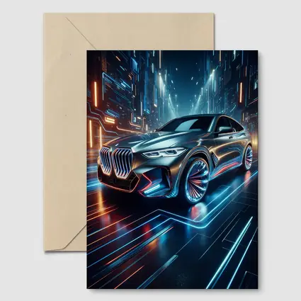 BMW X6 Neon Futuristic City Night