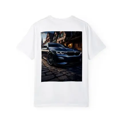 BMW 5 Series On Cobblestone European Street