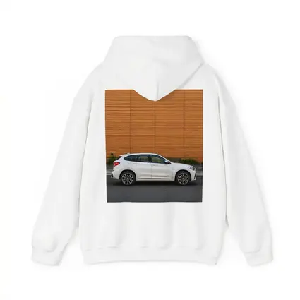 BMW X1 White SUV Orange Wall Background