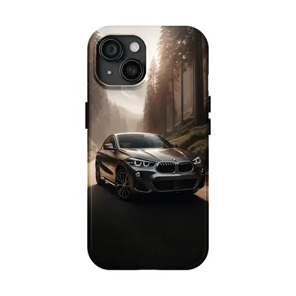 BMW X2 on Misty Mountain Forest Road