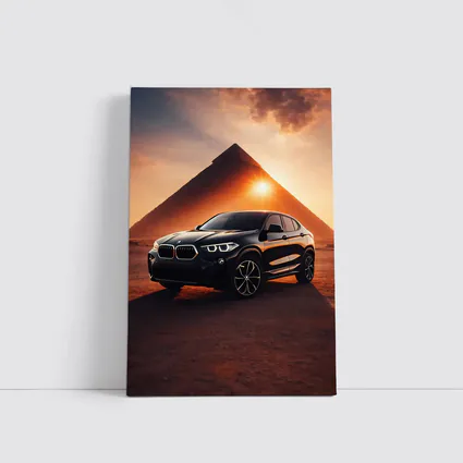 BMW X2 Black Egypt Pyramid Sunset