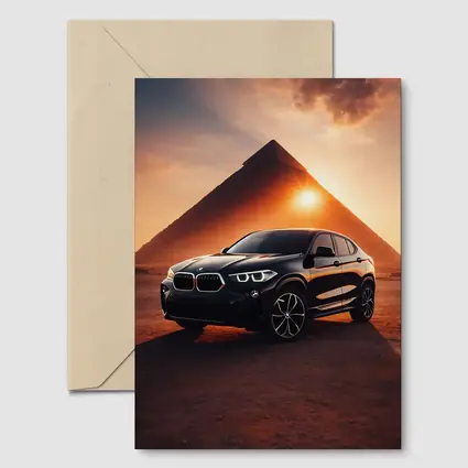 BMW X2 Black Egypt Pyramid Sunset