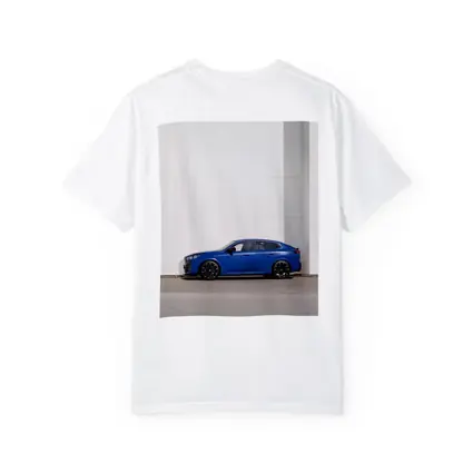 BMW X2 Blue Against White Wall