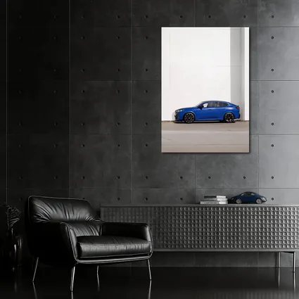BMW X2 Blue Against White Wall