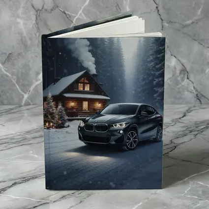 BMW X2 Black SUV Snowy Winter Forest