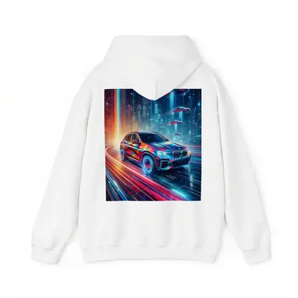 BMW X5 Futuristic Neon Cyberpunk City Art