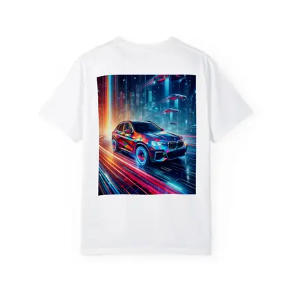 BMW X5 Futuristic Neon Cyberpunk City Art