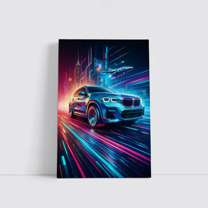 BMW X3 Neon Futuristic City Night Drive