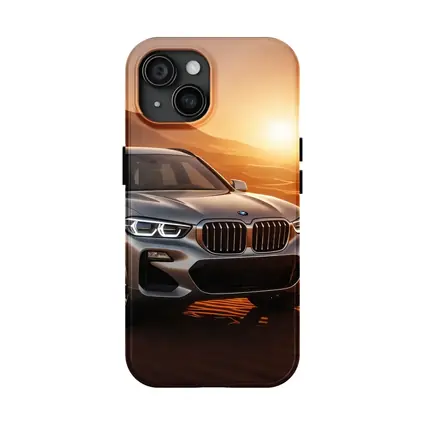 BMW X3 Silver SUV Desert Sunset