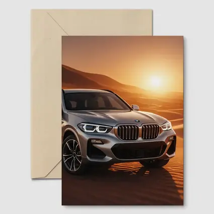 BMW X3 Silver SUV Desert Sunset