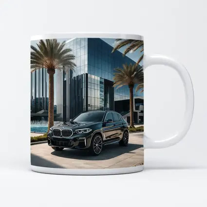 BMW X5 Black Parked Near Glass Building