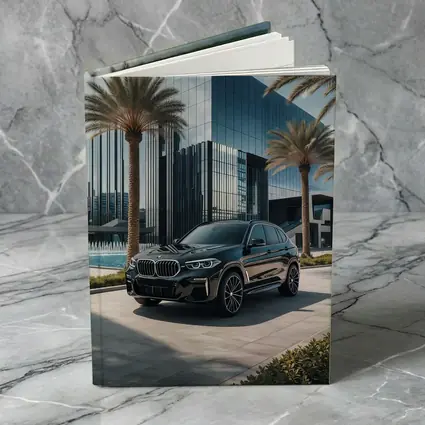 BMW X5 Black Parked Near Glass Building