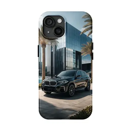 BMW X5 Black Parked Near Glass Building