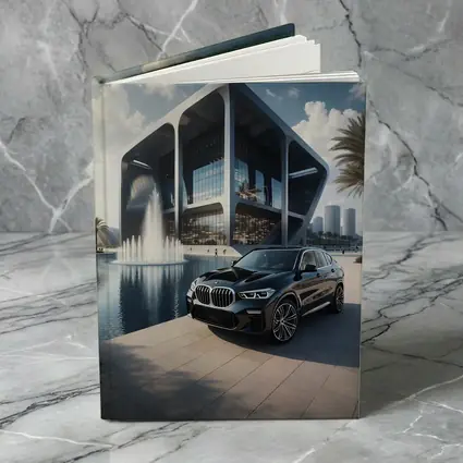 BMW X3 Black SUV Modern Architecture Fountain