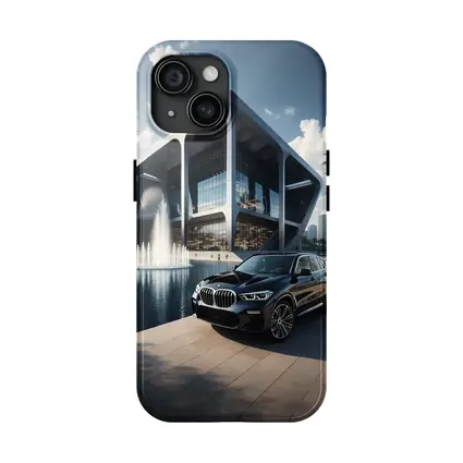 BMW X3 Black SUV Modern Architecture Fountain