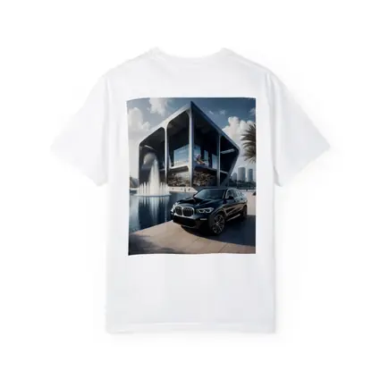 BMW X3 Black SUV Modern Architecture Fountain