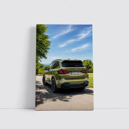 BMW X3 M Competition Olive Green Rear View