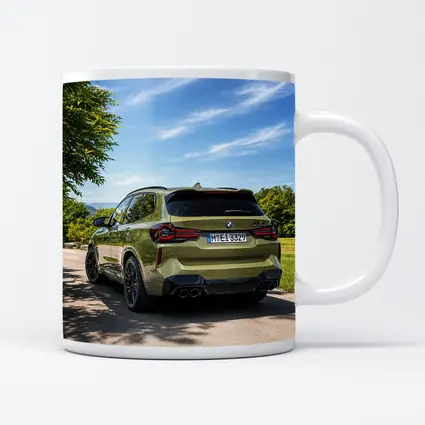 BMW X3 M Competition Olive Green Rear View