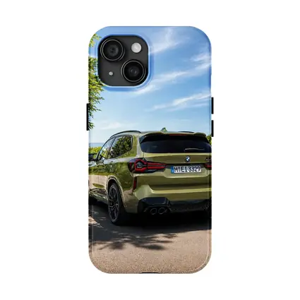 BMW X3 M Competition Olive Green Rear View