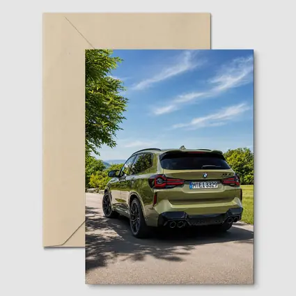BMW X3 M Competition Olive Green Rear View