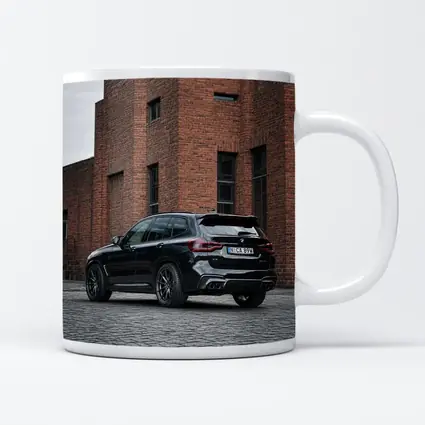 BMW X5 M Black Urban Industrial Background