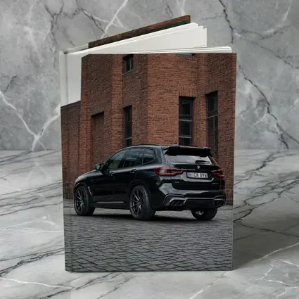 BMW X5 M Black Urban Industrial Background
