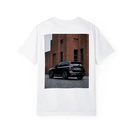 BMW X5 M Black Urban Industrial Background