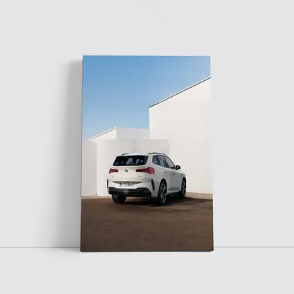 BMW X3 White SUV Minimal Architecture Background