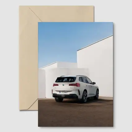 BMW X3 White SUV Minimal Architecture Background
