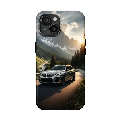 BMW X3 Silver SUV Mountain Road Drive